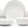 Euro Ceramica Essential Collection Porcelain Dinnerware Set | 16-Piece Dinnerware Set, Service for 4, Classic White