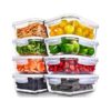 Prep Naturals Meal Prep Containers Glass | Set of 8, 36 Ounce Airtight Food Storage Containers with Lids, BPA-Free